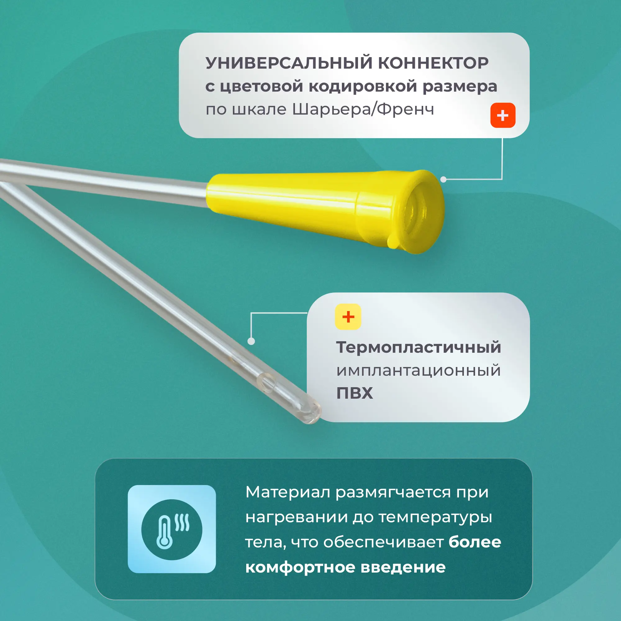 Катетер Нелатона урологический Apexmed мужской, Сh/Fr 20, 40 шт, уретральный